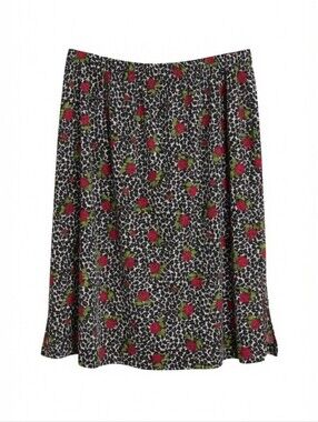 Jessica‎ Holbrook Vintage Animal Print Rose Knee Length Skirt Size Large Mobwife